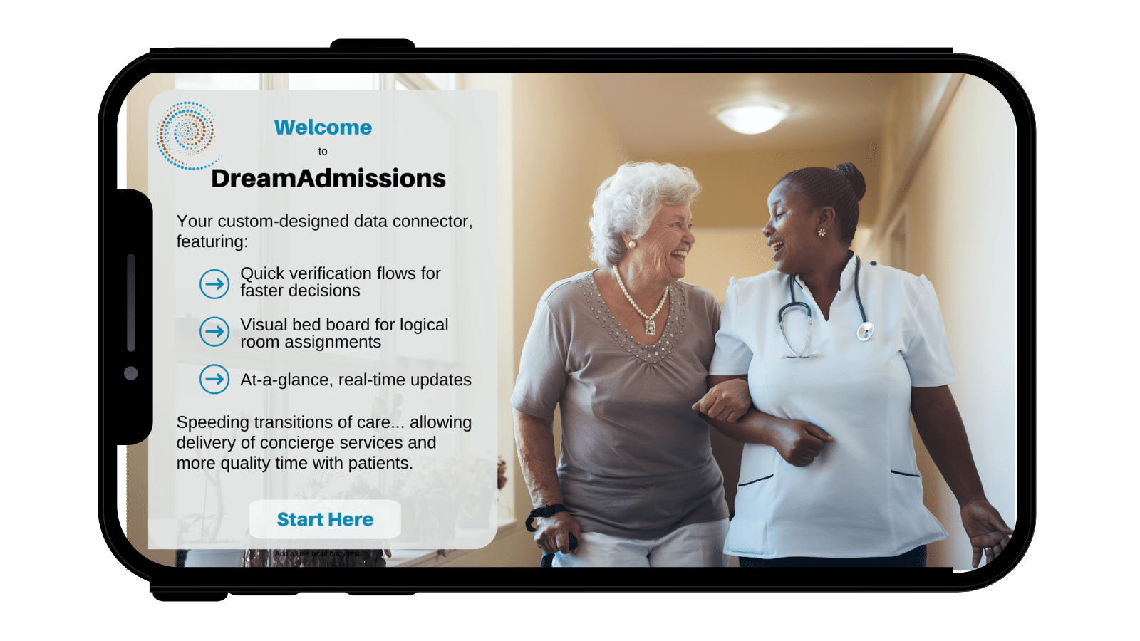 Post-acute care centers admissions app